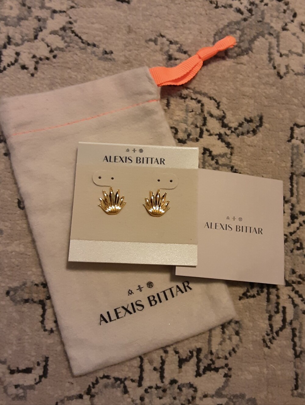Alexis Bittar Gold Pleated Fan Earrings